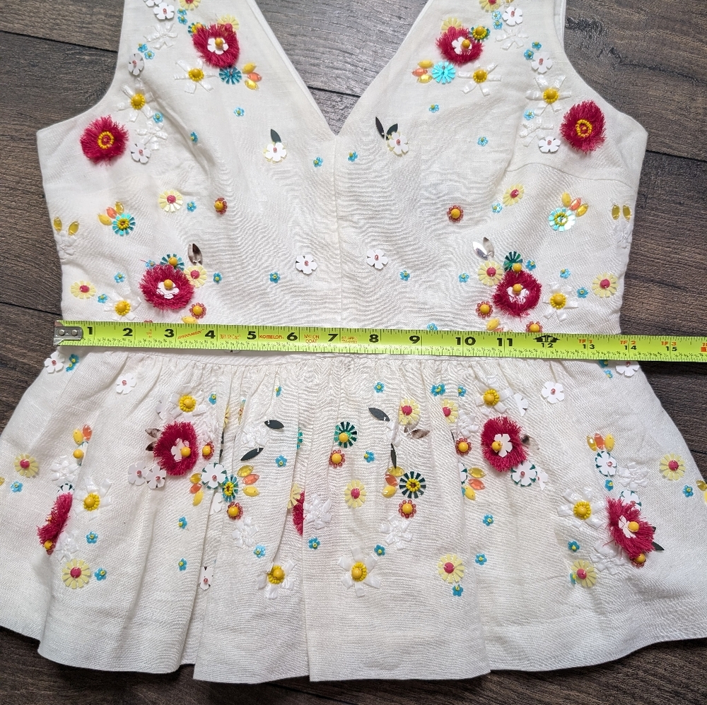 J. Crew White Top with Colorful Floral Embroidery - Picture 3 of 7